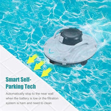 RKUVPAE Robotic Pool Cleaner for Above Ground, Automatic Cordless Pool Vacuum Pool Ultra Strong Dual Motors Self-Parking Pool Robot Cleaners for Inground Flat Pools Up to 85㎡, Lasts 120 Mins