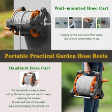 MDYHY Flexible Hose Reel Truck Lawn Water Hose Bracket Truck, Wall Mounted Flexible Hose Reel Truck, Portable Hose Storage Rack (Hose Cart+15m Pipe)