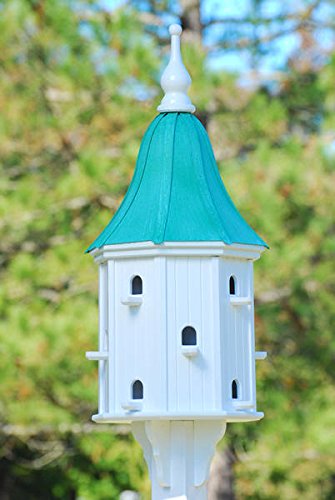 FHP Decorative Dovecote Bird House With Patina Copper Bell Roof