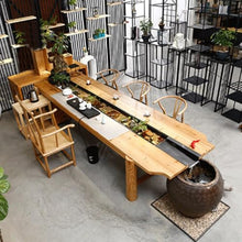 Chinese Kung Fu Office Water Flow Fish Farming Tea Table Room Kung Fu