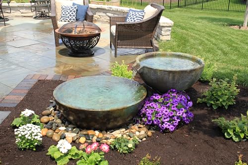 Aquascape 40-Inch Spillway Basin for Pond and Garden Water Features Green/Patina