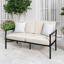 Martha Stewart Lily Pond Indoor/Outdoor Patio Loveseat, Black