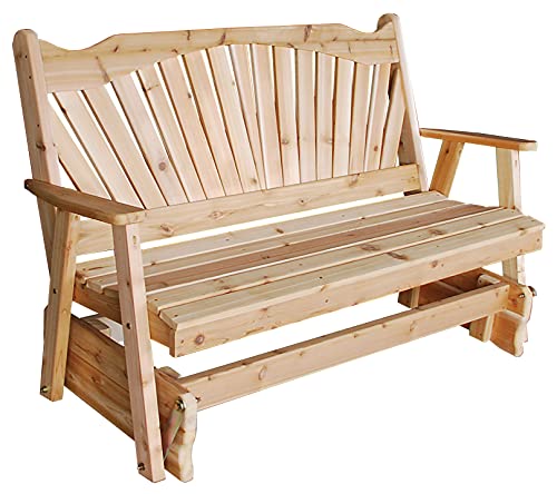 Furniture Barn USA Cedar 6' Fanback Glider Unfinished