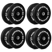 Iron Crush Olympic Bumper Plate Sets - Premium Virgin Rubber Weights for Strength Training - Compatible with 2" Barbells 190LB