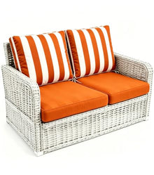 Cafusesdd Cafusedd Cushions for Garden Furniture, 2-Piece Set (1 Seat + 1 Back), Weather-Proof Replacement Cushion, Patio Cushion for Outdoor Chair(Orange,19x19''/6-Set)