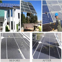 JHKJDS Solar Panel Cleaning Brush Extendable Pole Water Hose Fed Brush Window Cleaning Brush for Cleaning Solar Panel, Roof, Pool, RV,600cm