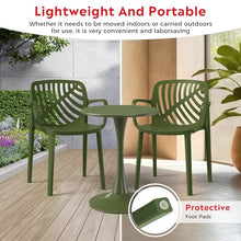 Costaelm Sunshine 5-Piece Outdoor Indoor Metal Patio Dining Table Set with Stackable Patio Arm Chairs, Olive Green