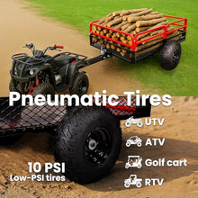 XtremepowerUS Multi-Utility ATV/UTV Trailer Tow Behind Dump Cart, 1500lbs 15 cu. ft Capacity, Garden Waste Pull Trailer for Lawn Mower Tractor