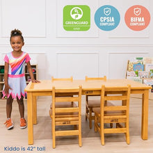 ECR4Kids Rectangular Hardwood Table & Chairs Set Honey