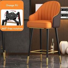 ZLyXZQG Counter Height Chairs,Comfortable Bar Stools, PU Padded, Metal Legs Kitchen Island Bar Chairs, 360° Swivel Portable High Stool for Dining Room, Counter, Nordic Style,65cm/25.6"(C,65cm/25.6")
