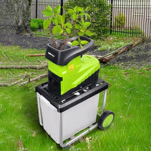 Hiedmeil Electric Garden Shredder, 2800W Heavy Duty Wood Chipper, Leaf Shredder & Branch Crusher, Max Cutting Diameter 4.5cm, Large Wheels for Easy Mobility (No Cord)