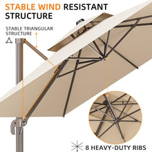 ORYNTREX 10' X 13' Outdoor Patio Umbrella Large Rectangle Cantilever Umbrella Heavy Duty 360°Rotation Offset Umbrella for Garden Deck Pool Patio,Beige