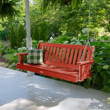 Highwood Lehigh Porch Swing, 5 Feet, Rustic Red