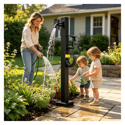 House Hydrant Outdoor Water Column, Decorative Vertical Faucet Post, Water Tap for Irrigation Washing(H-95cm/37in)