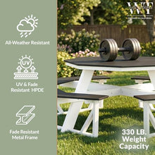 WestinTrends Outdoor 48" HDPE 8-Person Patio Octagon Picnic Table, Gray