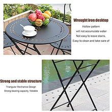 JIQHOHX Garden Table and Chair Set Patio Seating, Metal Bistro Set Indoor Outdoor Foldable Dining Table and Chairs, Sun-Proof and Rust-Proof Iron Art Balcony Coffee Table (4 Chairs and 1 Table Set)