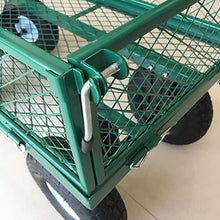 WAFEOGK Household Garden Carts Courtyard Folding Camping Wagon Cart Lawn Outdoor Steel Heavy Duty Beach with Big Wheel