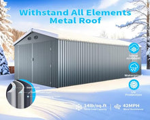 20 x 10 FT Metal Garage Shed, Large Metal Building Storage Shed with with 2 Lockable Doors&4 Air Vents, Galvanized Steel Prefab Shed Waterproof for Car, Truck, Bike, Tool, Dark Gray
