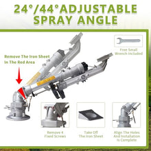 BANGBANGJI 360° Fully Rotating Impulse Impact Sprinkler, Large Area Irrigation Watering Spray Gun, with Nozzle Set, Extended Coverage, for Farms, Orchards, Seedlings, Wheat, Lawn Model65+1.5mBracket