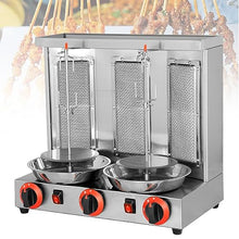 XYWGBMS Electric/Gas Kebab Grill Machine, Smokeless Turkey Doner Kebab Machine, 360° Rotating Vertical Broiler Barbecue Oven in Silver - Perfect for Home or Commercial Use,B-B