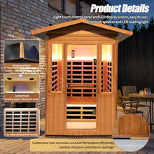 InfraHHZQ Infrared Saunas for Home,Far Infrared Sauna,1800W Light Therapy Lamp Wooden Outdoor Dry Sauna,Red Cedar Sauna Spa with Bluetooth Speaker,for Unwell Men,Women,Elderly,2-3 Person Home Sauna