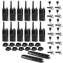 Motorola Solutions 12-Pack RMU2040 2-Way Radio Bundle with Remote Speaker Mics Black