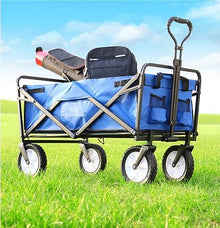 ZGLINMZ Trolley Cart Folding Garden Trolley Cart with 4 Wheels Heavy Duty Wagon Shopping Cart for Outdoor Camping Fishing Pull Truck Camping Cart Garden Wagon