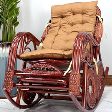 Chinese Rattan Lounge Chair, Rocking Chair for Patio, Garden Balcony Hand-Woven Rattan Chair, Let You Enjoy Relaxing(Yellow,158 * 96 * 65cm)