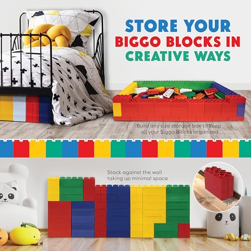 BiggoBlocks Jumbo Building Blocks Set 192 pcs Red, Blue, Green, Yellow