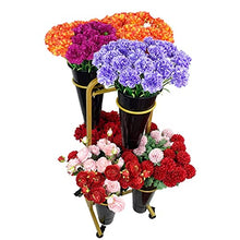 OJKJGYTF Flower Stand Outdoor - Plant Stand Indoor, Iron Plant Flower Display Stands Shelf with 4 Rubber Caster/Wheel, Corner Plant Shelf with 6 Plastic Flower Pots, Moving Metal Plant Cart