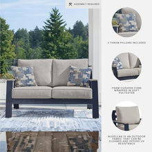 Signature Design by Ashley Outdoor Patio Loveseat with Cushion, Blue
