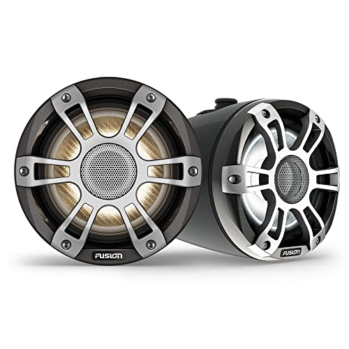 Fusion Garmin Signature Series 3i 6.5" 230-Watt CRGBW Marine Wake Tower Speakers Black (Pair)