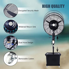 JDXQBLD Adjustable Height Misting Fan Outdoor Patio, 3 Wind Modes Outdoor Fan Misters for Cooling, Industrial Standing Fan with Mist, Black，81cm/31.9in