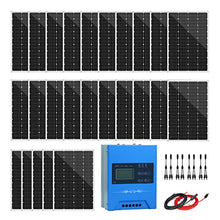 Giosolar 3000W 3KW Solar Panel Kit 48V Home Off Grid System with High Efficiency LCD MPPT Controller, for Home Cabin Boat Marine Shed Farm Green House (25x120W Solar Panel)
