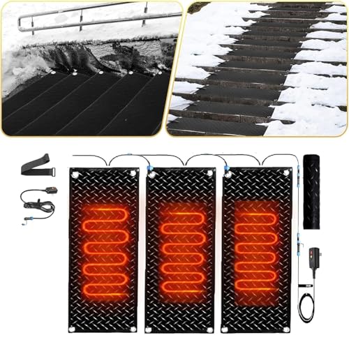 Coal2ToalPW Snow Melting Mats for Outdoor Use - Safe, Efficient, and Durable Snow Removal for Stairs, Doorways, and Pathways(40x80cmx3Pcs)