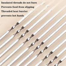 NYTFHMS Stainless Steel BBQ Skewer, Thread Design, Anti-Slip, Anti-Scald, Flat Skewers for Grilling, for Meat Shrimp Chicken Vegetable,35 * 0.36 * 0.1cm-500