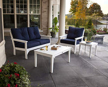 POLYWOOD® Vineyard 4-Piece Deep Seating Set in White/Cast Ash