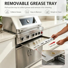 5 Burner 32in Built in Gas Grills Charcoal & Propane Combo Grill