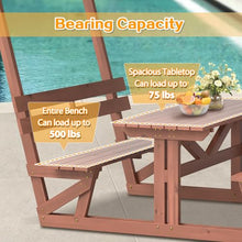 GFDGFD Outdoor Waterproof Solid Wood Picnic Table & Bench Set with Removable Canopy, Heavy-Duty All-Weather Patio Garden Deck Park Beach Dining Furniture for 6, Easy Assembly, Natural Finish