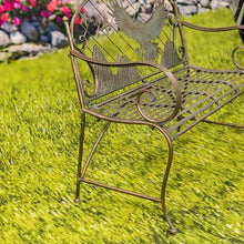 Zaer Ltd. International Classic Iron Garden Bench with Nature Scenery (Flying Eagle Backrest in Bronze)