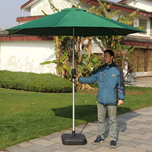 3WWWQMAA8 9ft Patio Parasol Outdoor Sun Umbrella Garden Market Table Umbrella with Crank Round Sunshade Suitable for Courtyard, Beach, Lawn, Deck, Backyard, Pool (Green) (Brown)