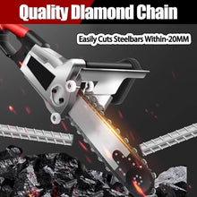 Electric Concrete Chainsaw with Water-Fed Dust Suppression, Includes Chains & Guide Bars, Ideal for Rebar, Concrete & Red Brick Cutting - 35CM