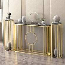 FUFU Coffee Table Marble Porch Table, Light Extravagant Entrance Station Modern Wrought Iron Against Wall Table 31.4x11.8x31.4 Inch