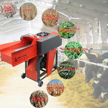 Banfluxion 220V 4-Blade Grass Cutting and Silk Kneading Integrated Machine Crop Straw Breaker Silk Kneading Integrated Machine with Belt Conveyor for Crushing Various Grass, Straw, 400-800KG/H, 2.2KW