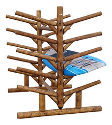 Log Kayak Rack 10 Place SUP Surfboard Rack Canyon Brown Finish