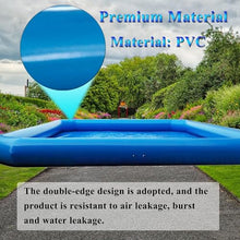 HQHAOTWU Inflatable Family Swimming Pool 8x8x0.65m with Blower Blue