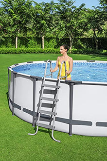 Bestway Steel Pro MAX 18' x 48" Round Metal Frame Above Ground Pool Set with Filter Pump, Ladder, and Cover