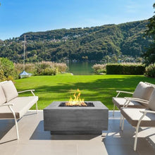 Lakeview Outdoor Designs Cascata Bay 42 Inch Square GFRC Concrete Natural Gas Fire Pit Table in Natural
