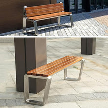 ERoomQ Outdoor GThe Bench,GThe Bench Seat Patio Chairs, Weatherproof Patio Bench with Stainless Steel Frame and Anticorrosive Wood, Maximum Load of 600kg (with Backrest)