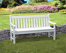 POLYWOOD Rockford 60 Inch Green Outdoor Bench - Heavy Duty HDPE Plastic Garden Bench for Patio, Deck, Dock - Commercial Grade Memorial Seating